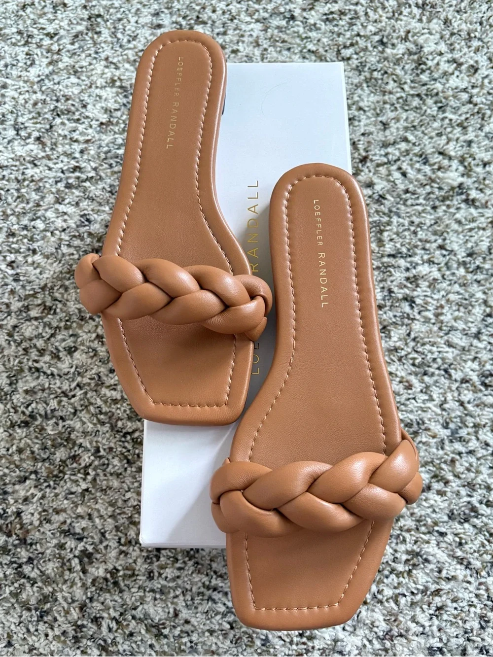 NEW Loeffler Randall Jackson Braided Leather Sandal Dark Sand Size 8